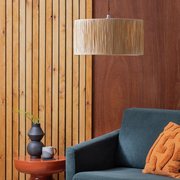 Pendant Raffia Drum Small Light