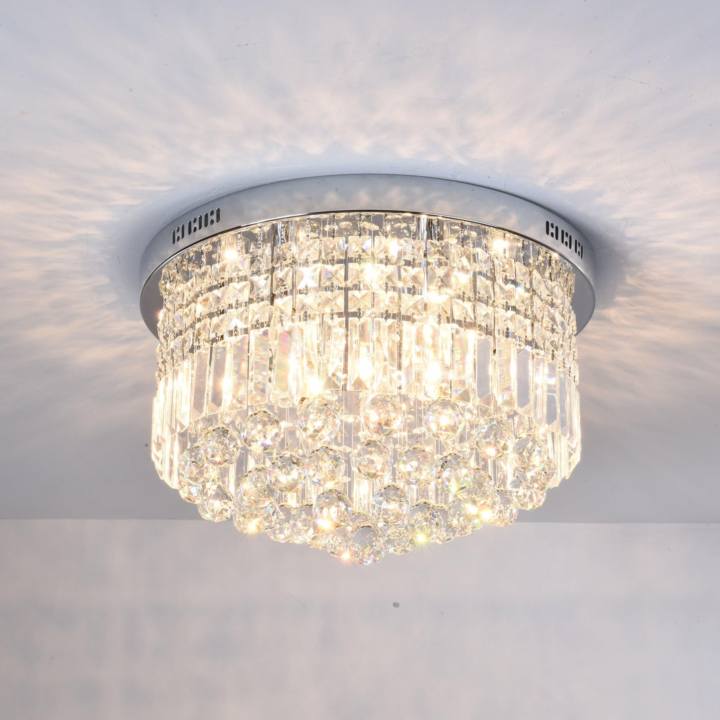 Large Round Crystal Ceiling Fitting