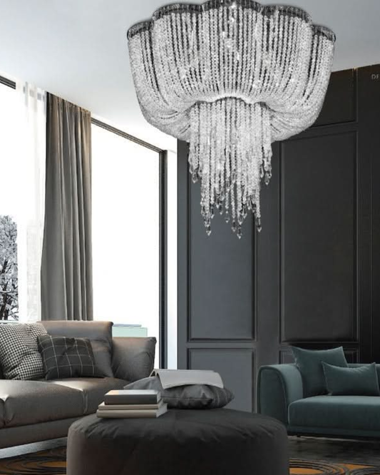 Cascading Crystal Ceiling Fitting