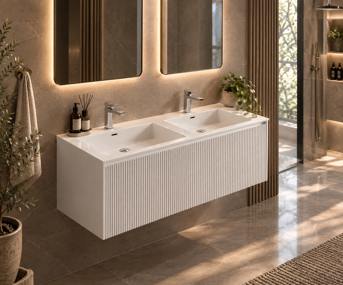 GIO Bergamo 1200 Cabinet & Basin-White