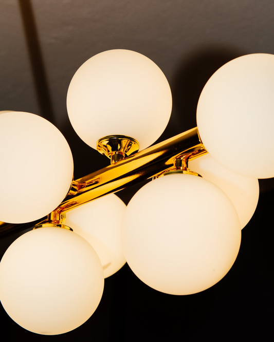 Kitchen Gold & White Molecular Pendant Light – Aluminium | 3000K Warm White | 110-220V