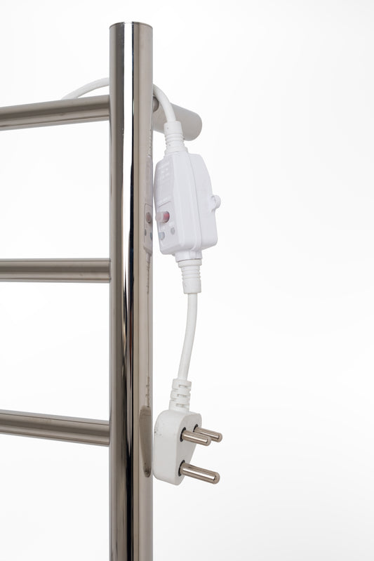 Heated Towel Rail with Timer Switch – Luxury Bathroom Heating | Gold, Black & Chrome