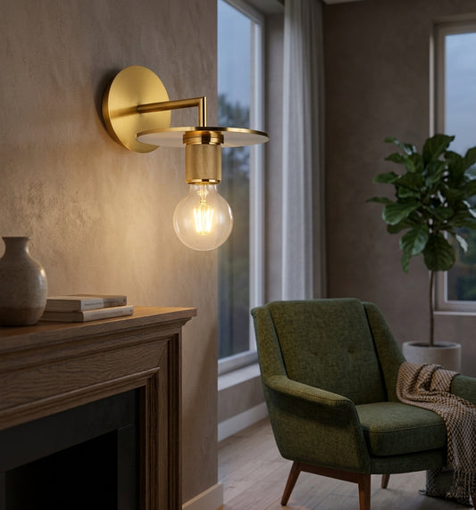 Gold-finished Trends Plate Wall Light