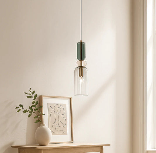 Rainbow Grey Shadow Glass Pendant