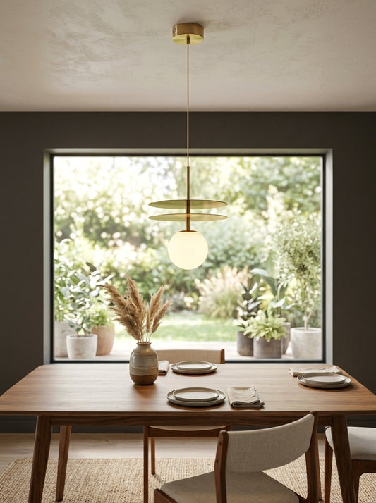 LED Double Golden Disc Pendant