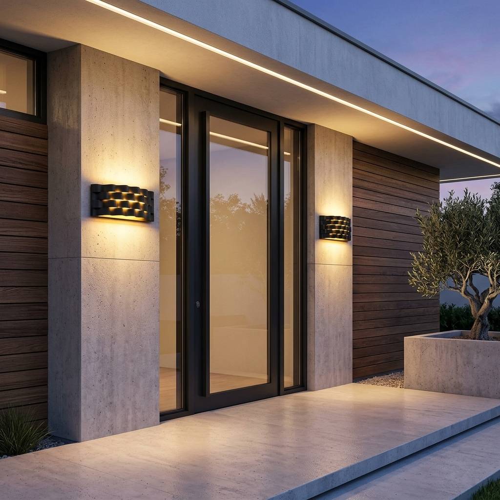Black LED Ripple Wall Light