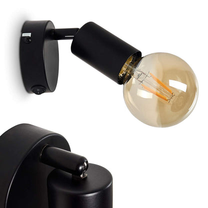 Lucide Leanne black metal wall light