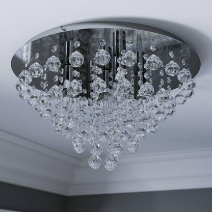 LED Large Round Crystal Ceiling Fitting