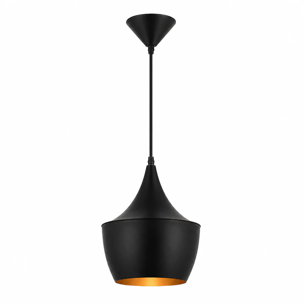 Crown Metal Pendant, Black & Gold