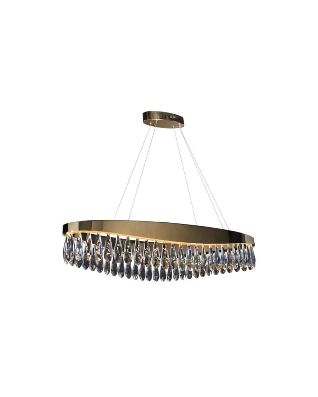 Imperial Oval Crystal and Gold LED Chandelier
