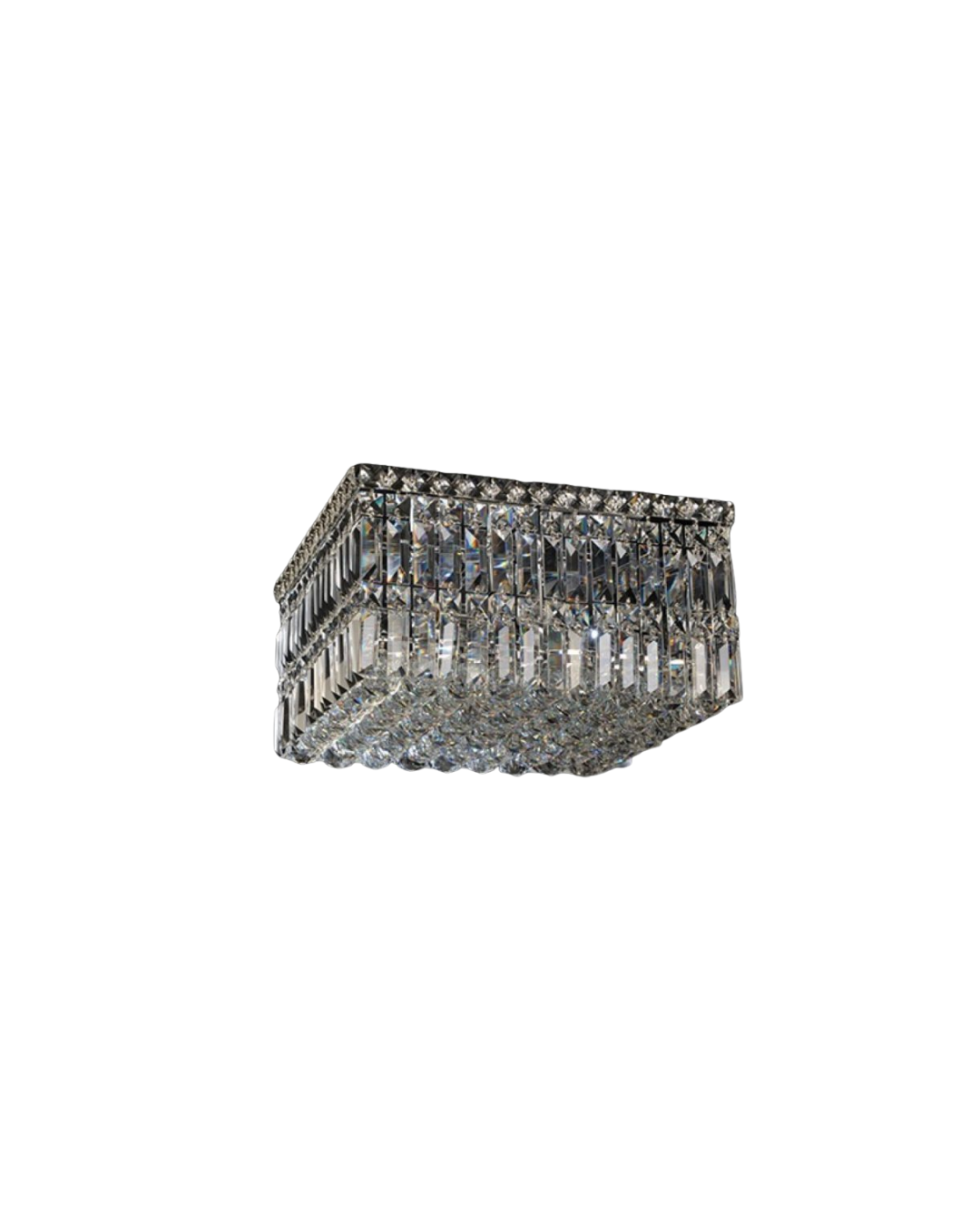 Large Square Crystal Ceiling Fitting
