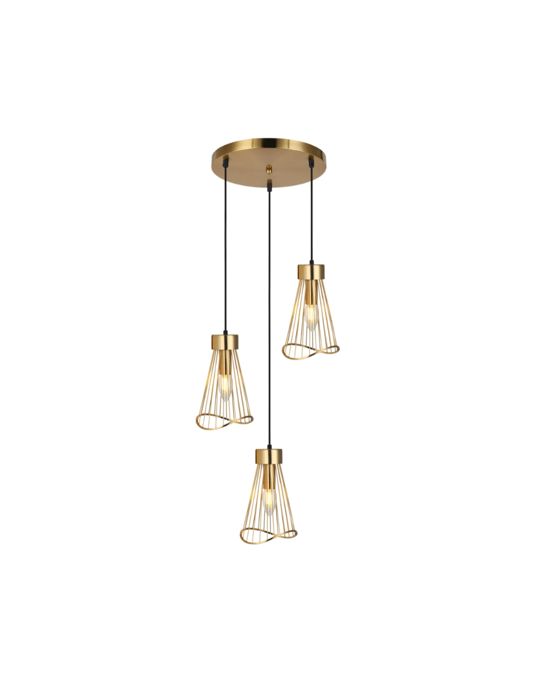 Sensu Cluster gold metal pendant light.