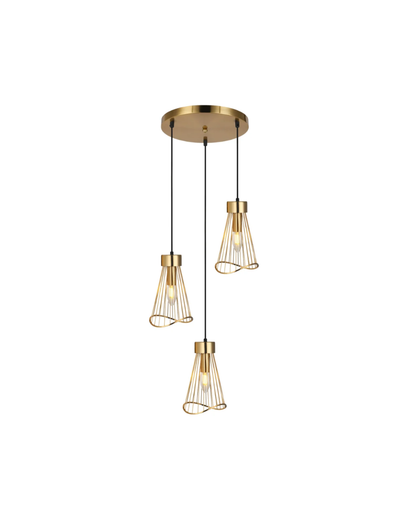 Sensu Cluster gold metal pendant light.