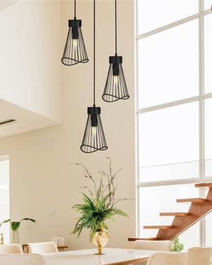 Sensu Cluster gold metal pendant light.