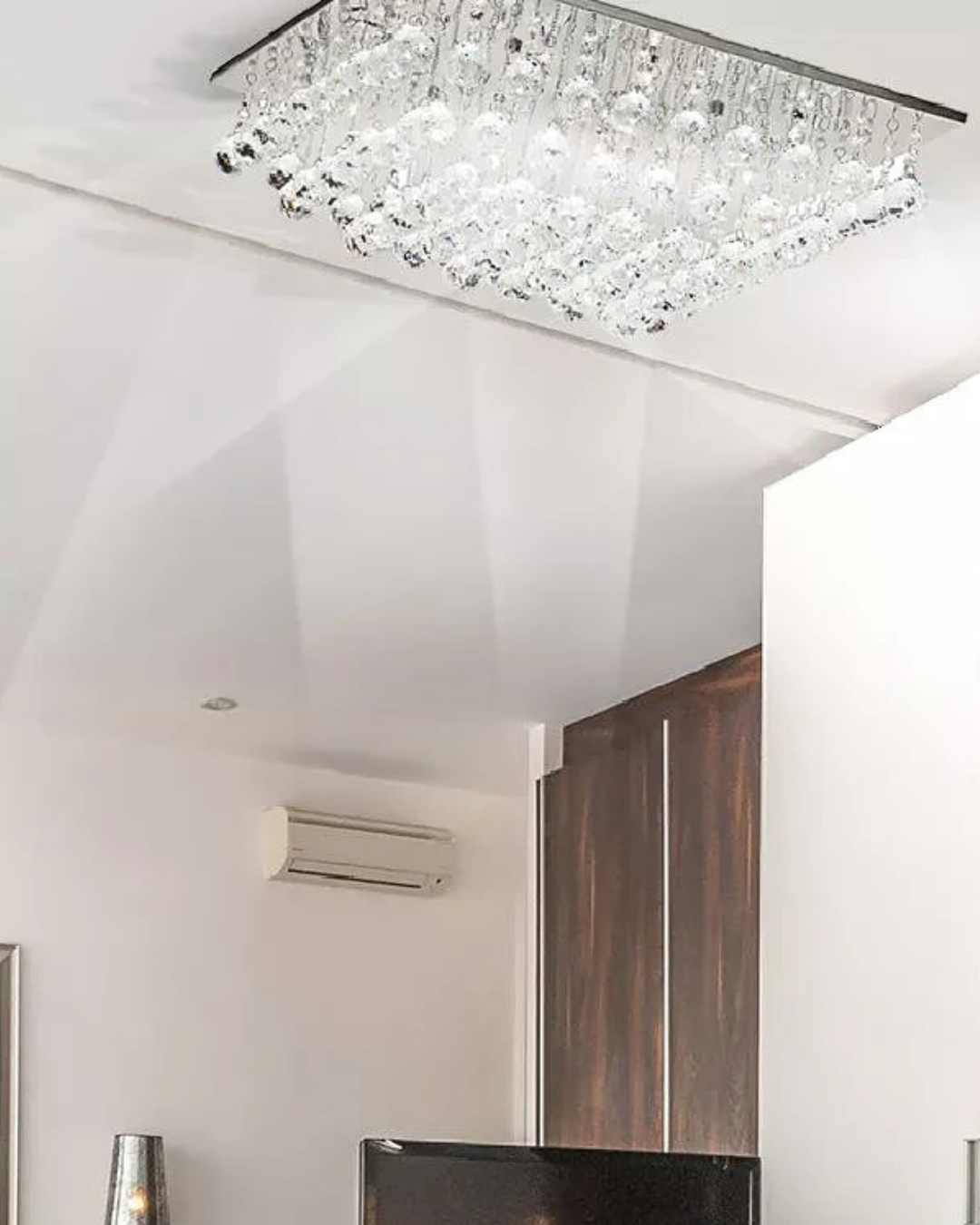 Square Crystal Ceiling Fitting