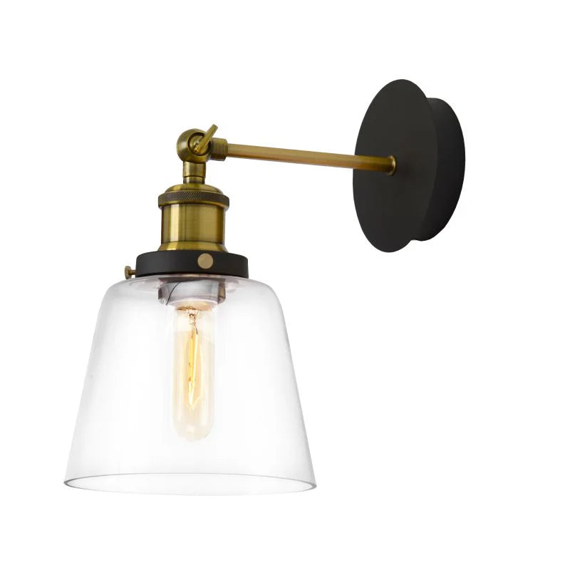 Cone 1 Light Antique Brass Wall Light