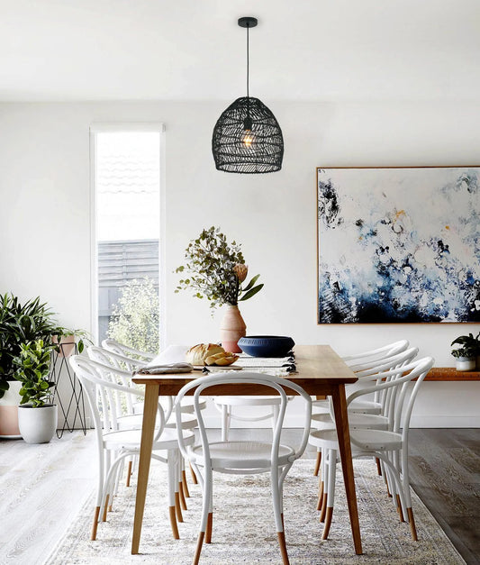 CLA Coup Interior Rattan Ellipse Pendant Light