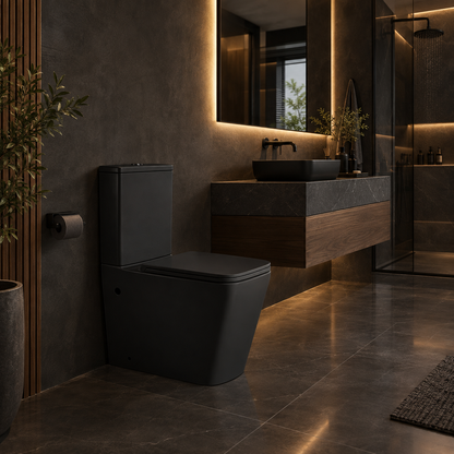 GIO Sintra Black Close-Coupled Toilet Suite