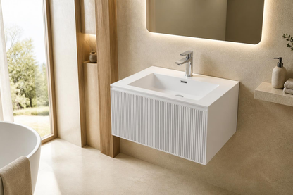 GIO Bergamo 600 Cabinet & Basin-White