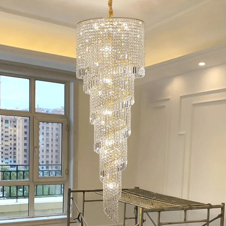 Spiral Crystal Chandelier
