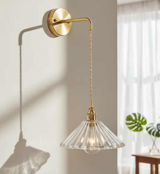 Vintage Cut Glass Wall Light