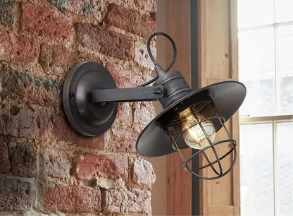 Short rustic metal shade wall