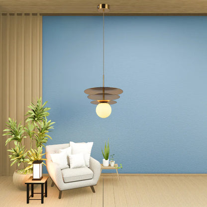 LED Trio Golden Disc Pendant