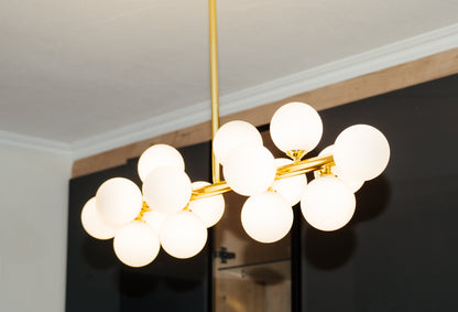 Kitchen Gold and White Molecular Pendant Light