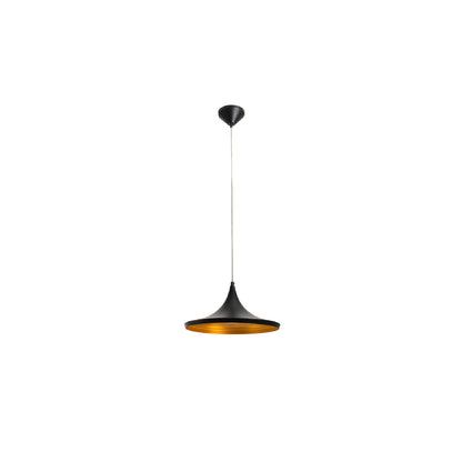 Conical Metal Pendant, Black & Gold