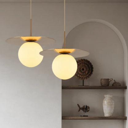 LED Single Golden Disc Pendant