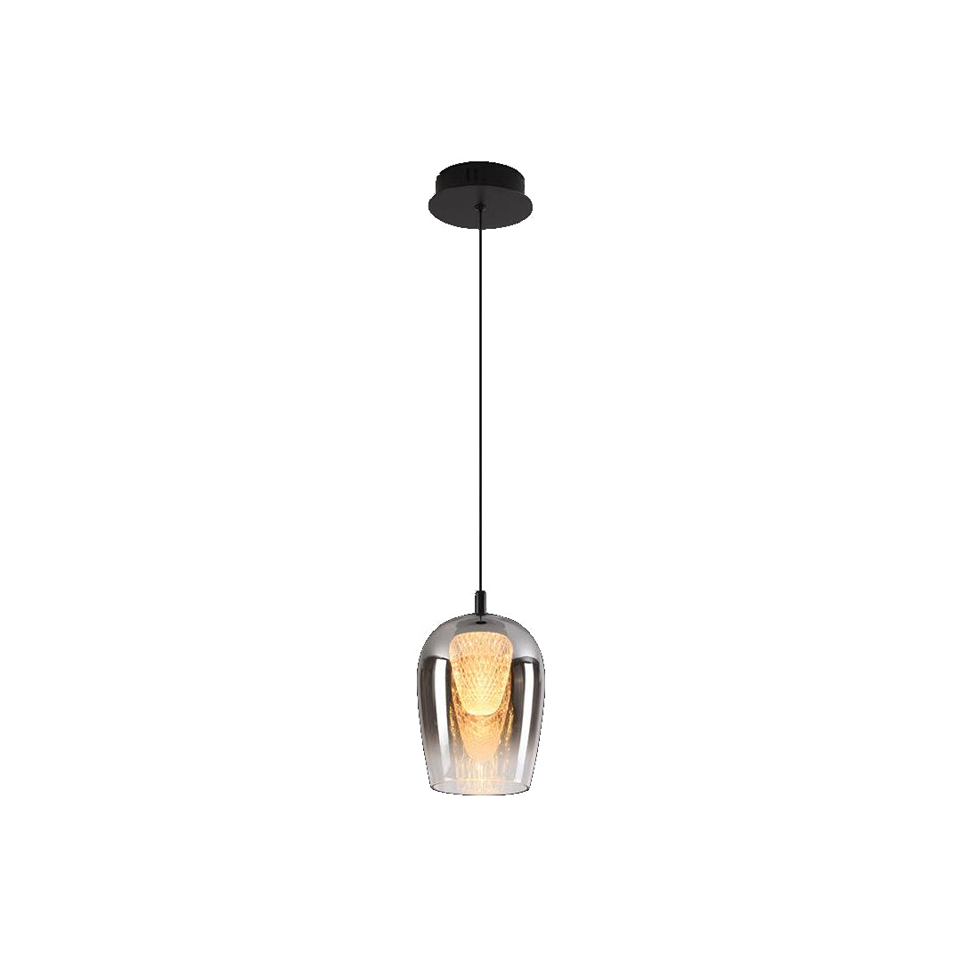 LED Crystal Egg Pendant Smoke Glass