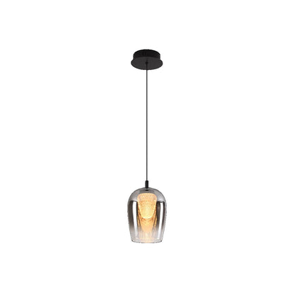 LED Crystal Egg Pendant Smoke Glass