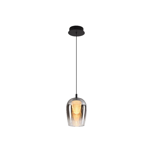 LED Crystal Egg Pendant Smoke Glass