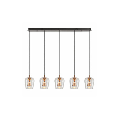 LED Golden Wizard Glass Pendants on a Bar