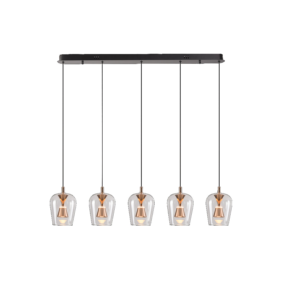 LED Golden Wizard Glass Pendants on a Bar