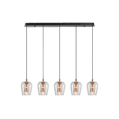 LED Golden Wizard Glass Pendants on a Bar