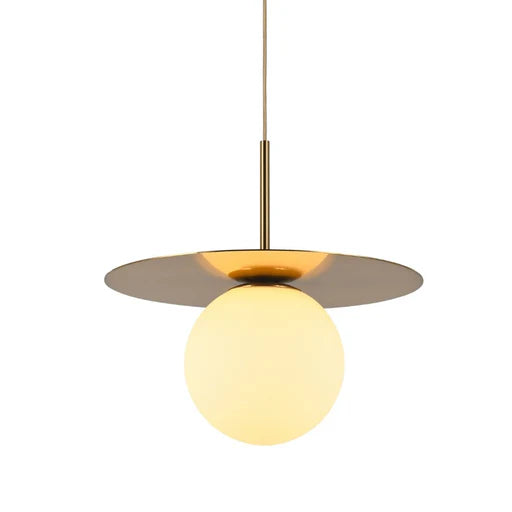 LED Single Golden Disc Pendant