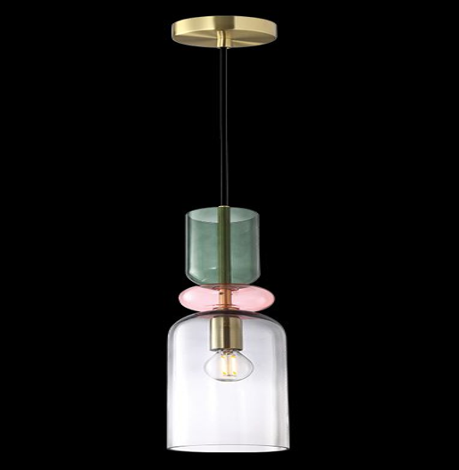 Rainbow Grey Shadow Glass Pendant