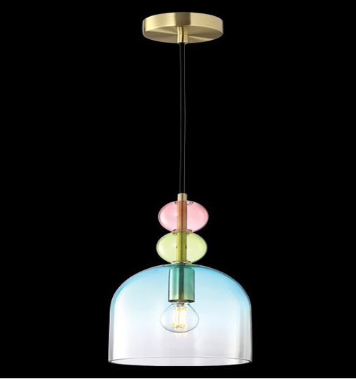 Rainbow Blue Shadow Glass Pendant