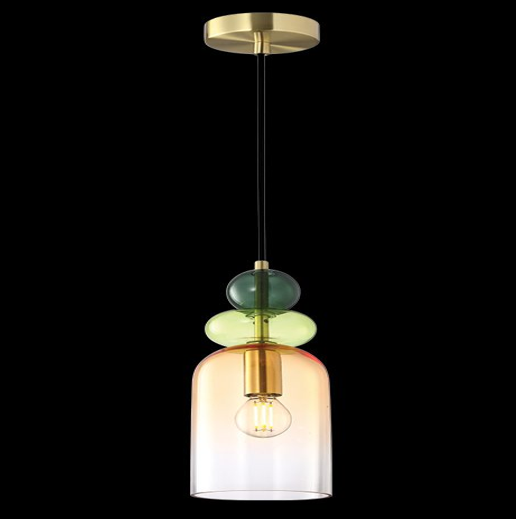 Rainbow Orange Shadow Glass Pendant