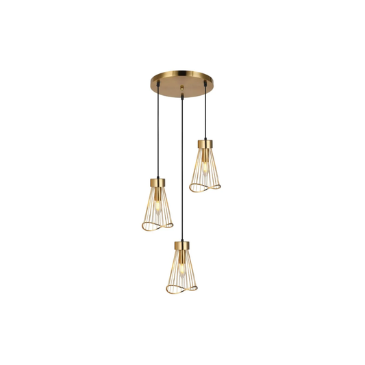 Sensu Cluster gold metal pendant light.