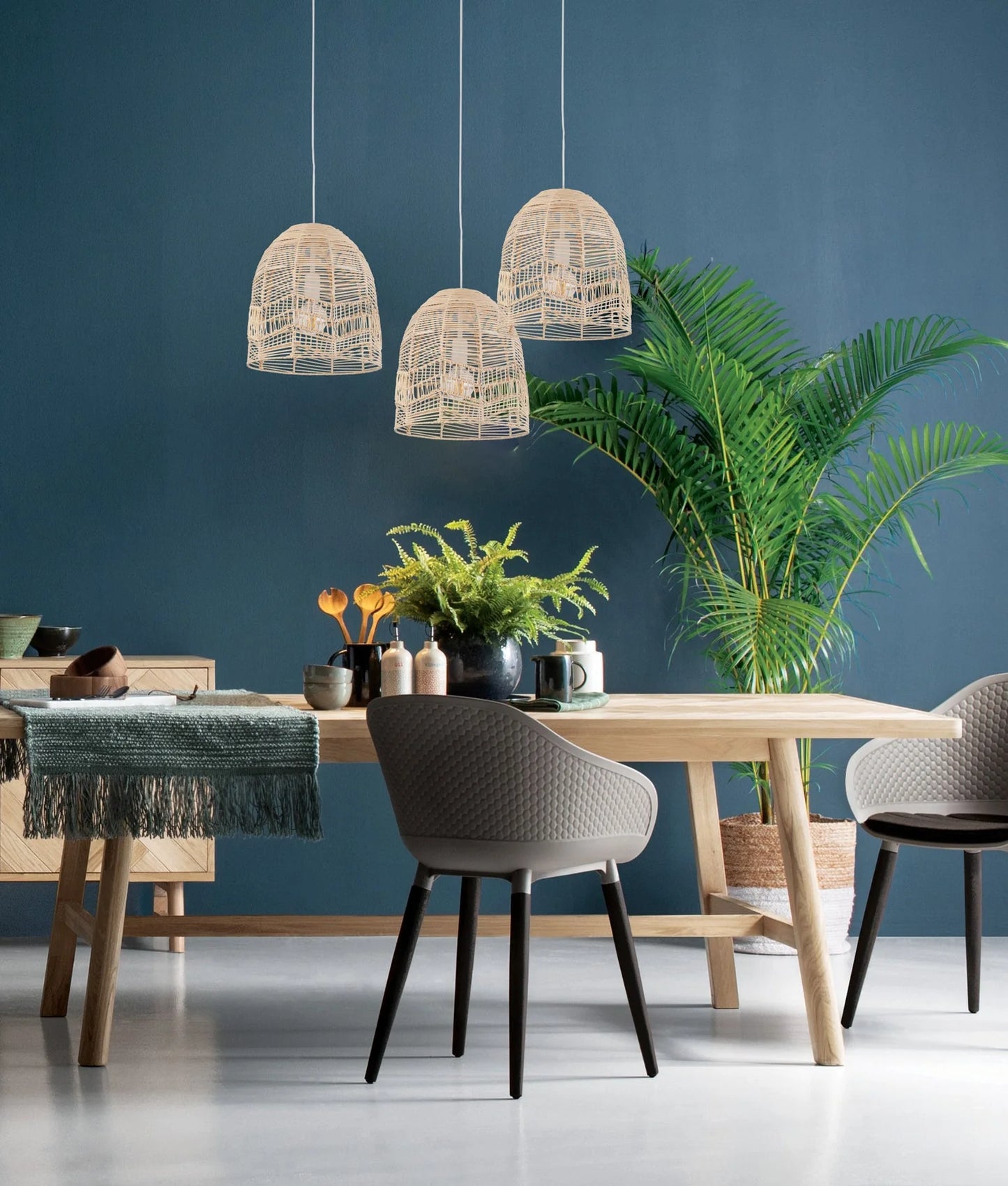 CLA Coup Interior Rattan Ellipse Pendant Light