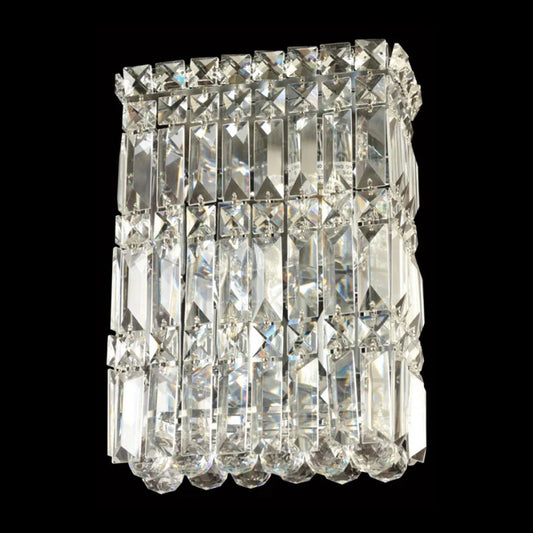 Small square crystal wall light