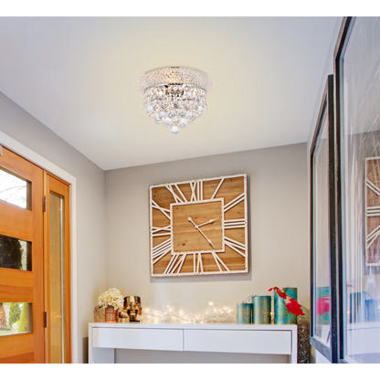 Primo 10" 3-light crystal flush mount ceiling light