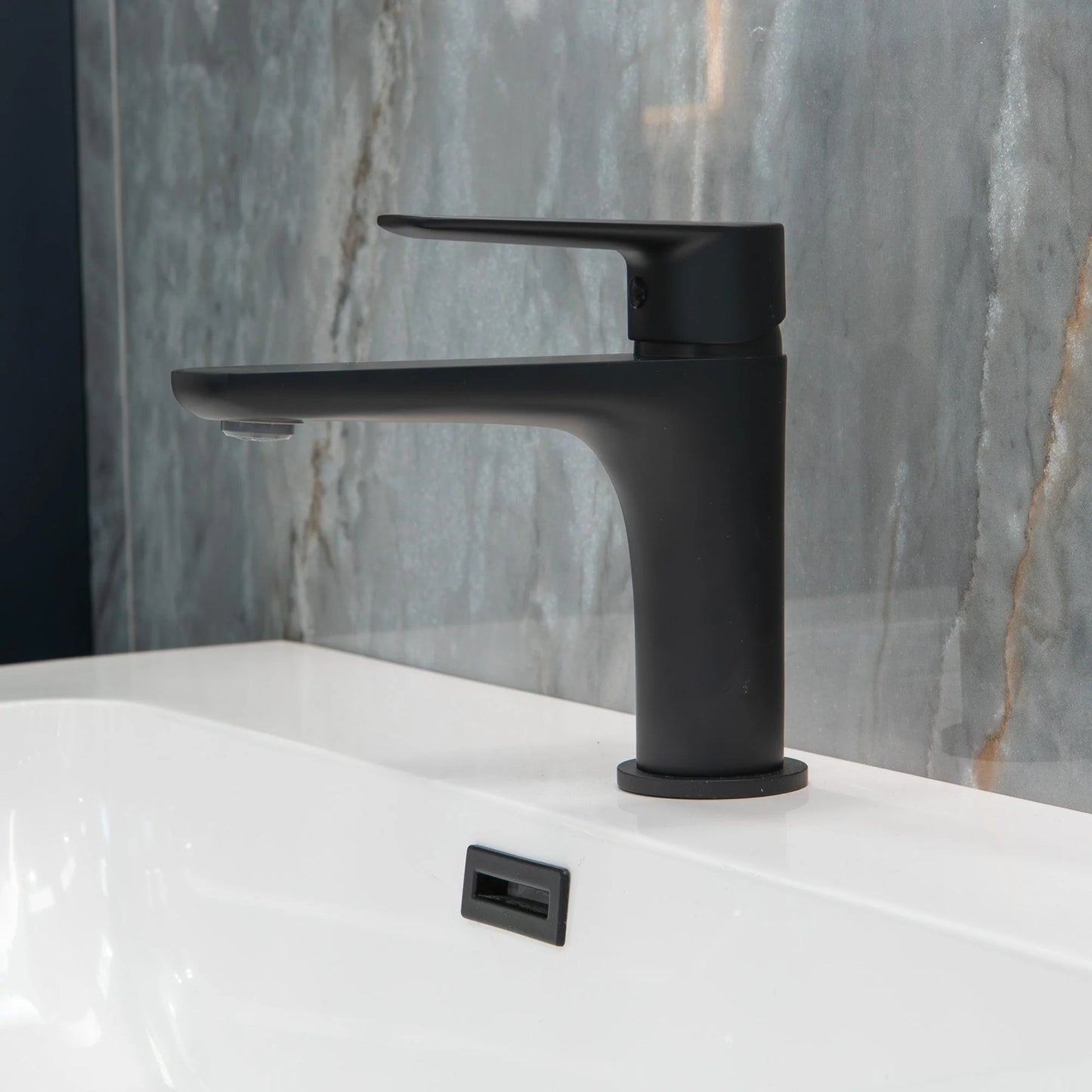 Tivoli Bardi Black Tall Basin Mixer Tap With Cold Start