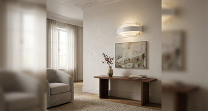 White 5-Step Decorative LED Wall Light.