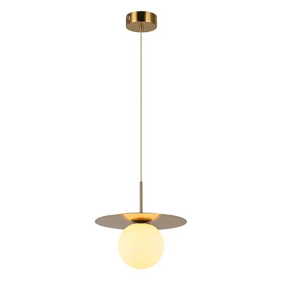 LED Single Golden Disc Pendant