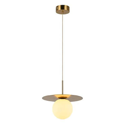LED Single Golden Disc Pendant