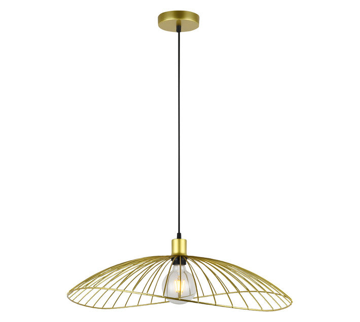 Solo Sensu Pendant in satin gold metal wire.