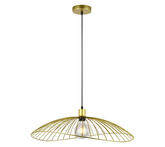 Solo Sensu Pendant in satin gold metal wire.